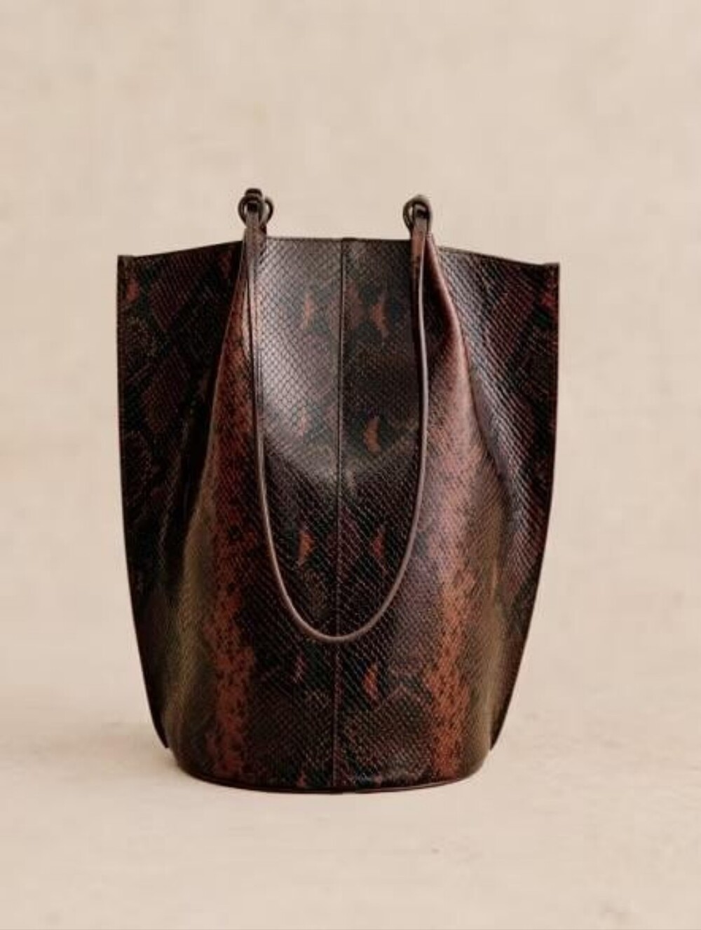 LIKE NEW SEZANE ROMIE BAG - BROWN PYTHON SNAKE